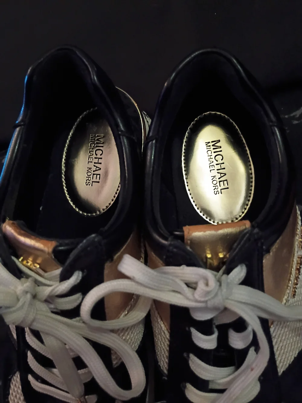 MICHAEL KORS Women's Black & Gold Low-Top Sneakers